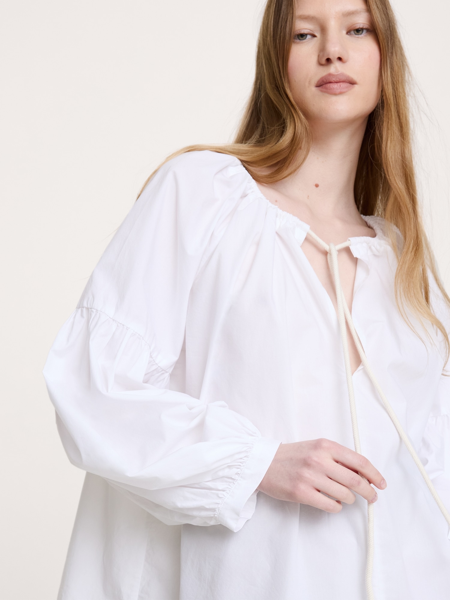 Image number 3 showing, Cotton Poplin Drawstring Top