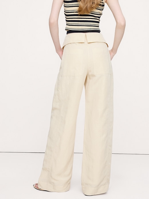 Wide-Leg TENCEL™-Linen Pant with Foldover Waistband | Banana Republic