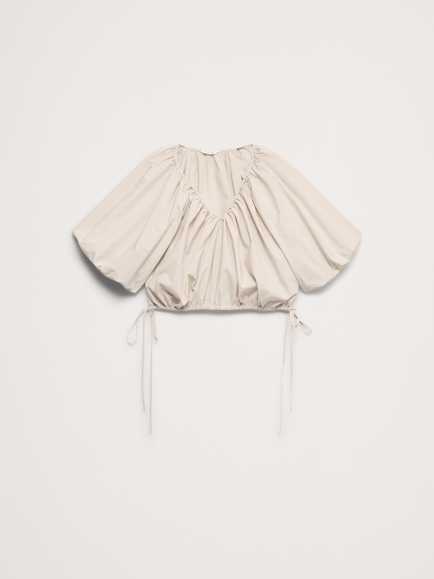 Image number 5 showing, Cotton Poplin Bubble-Hem Cropped Top