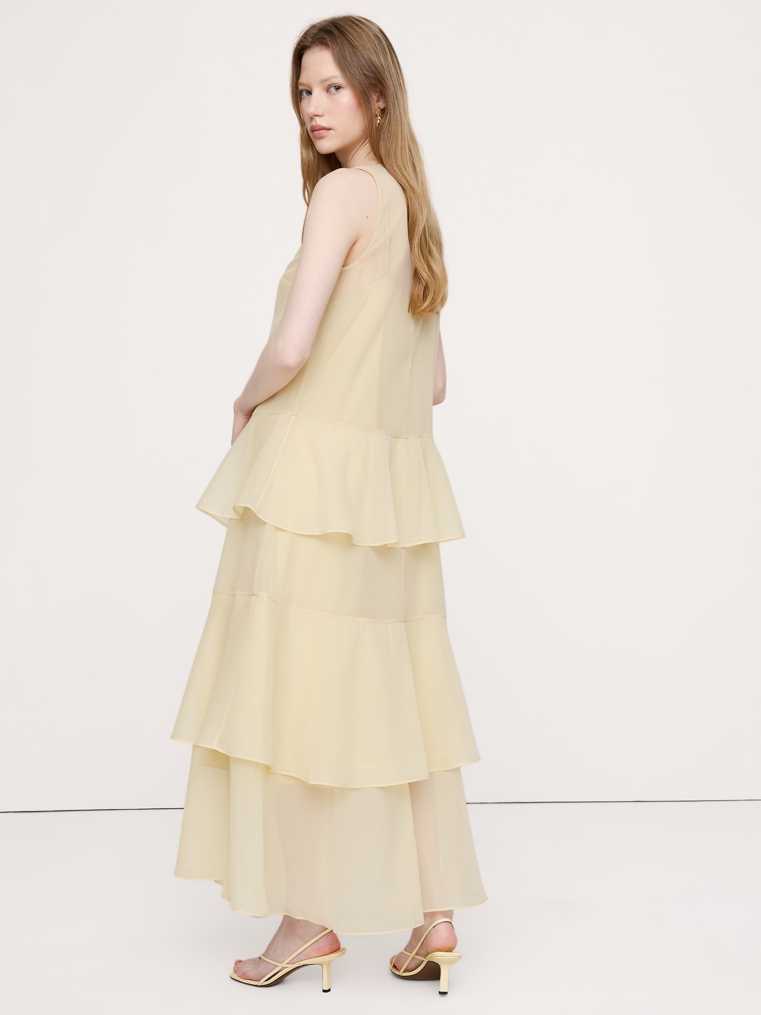 Image number 3 showing, Organza Tiered Maxi Dress