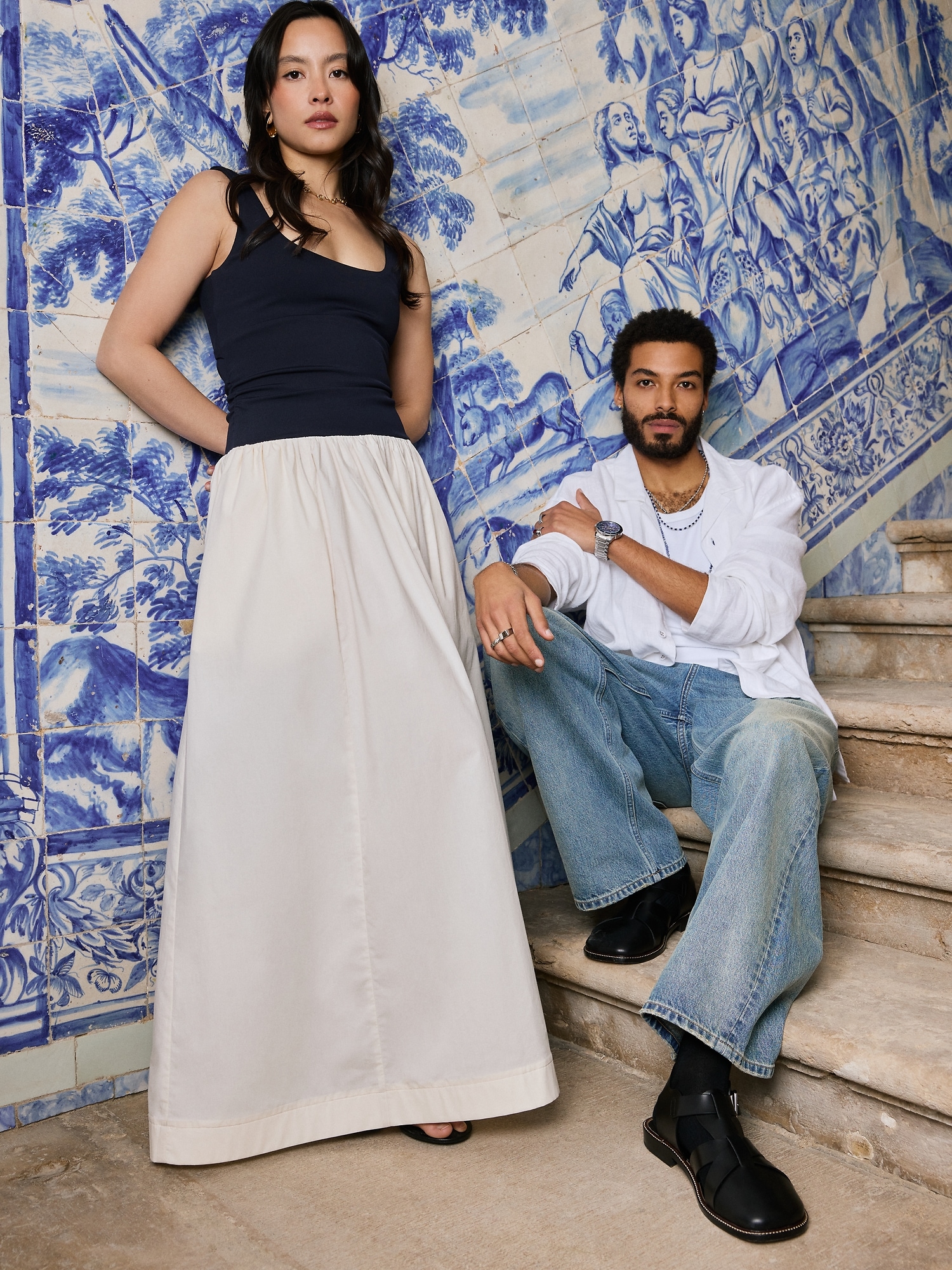 Image number 5 showing, Sculpted-Stretch + Cotton Poplin Maxi Dress