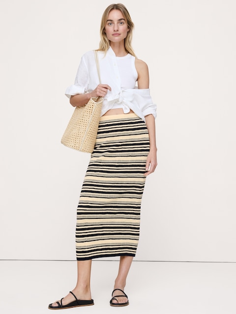 Crinkle Knit Maxi Skirt