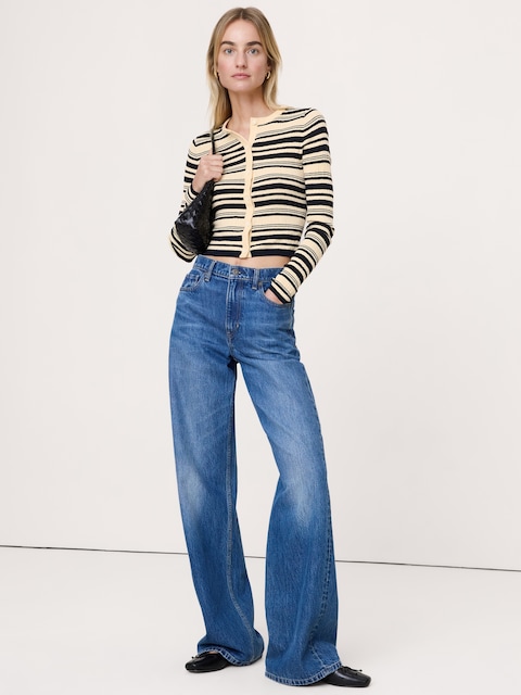 Crinkle Knit Cropped Cardigan