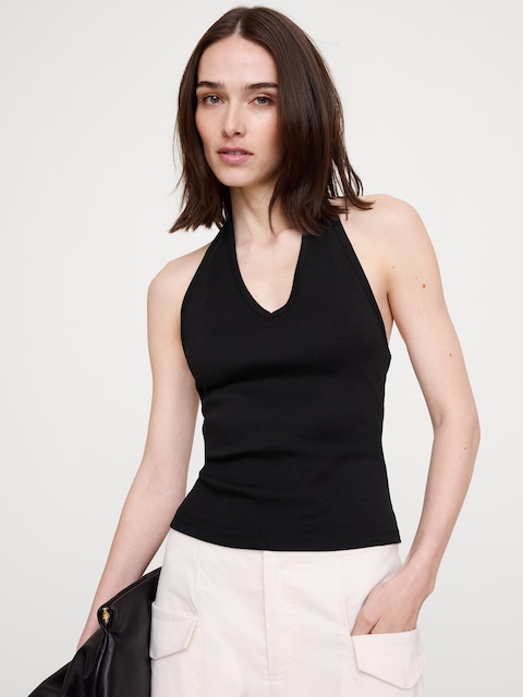 Minimalist Cotton Halter Tank