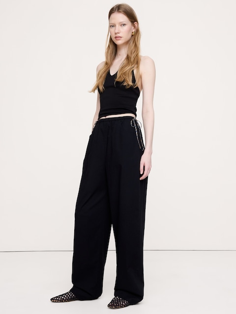 Cotton Pull-On Side-Tie Pant