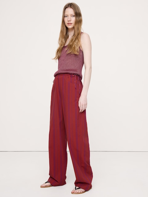 Cotton Pull-On Side-Tie Pant