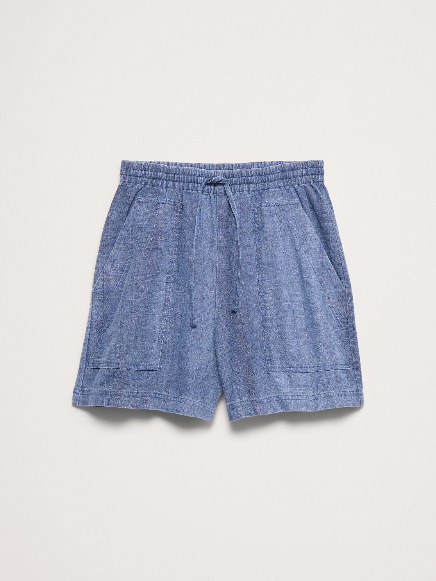 Image number 5 showing, 4" High-Rise Ramie-Cotton Pull-On Short