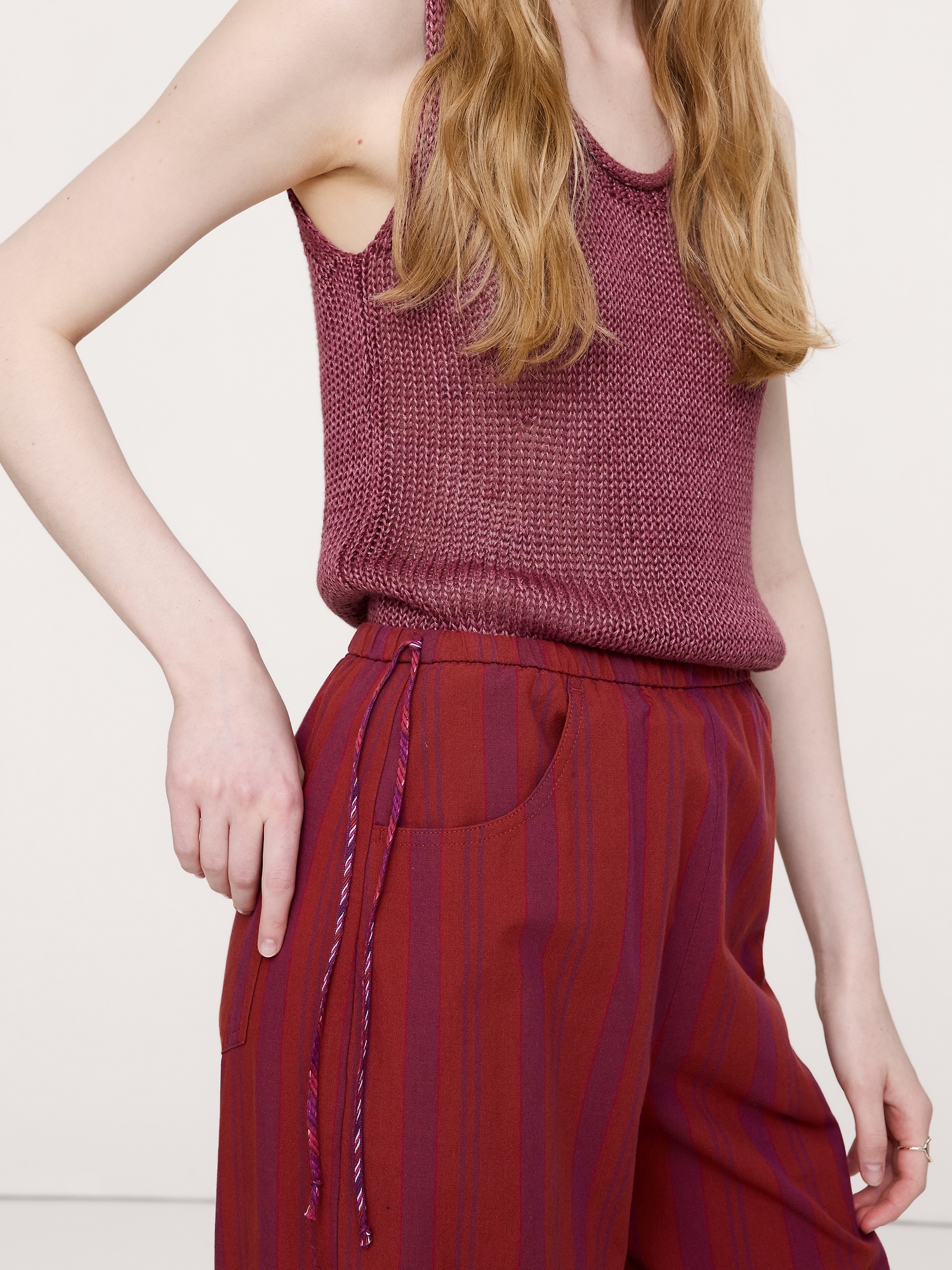 Image number 6 showing, Cotton Pull-On Side-Tie Pant