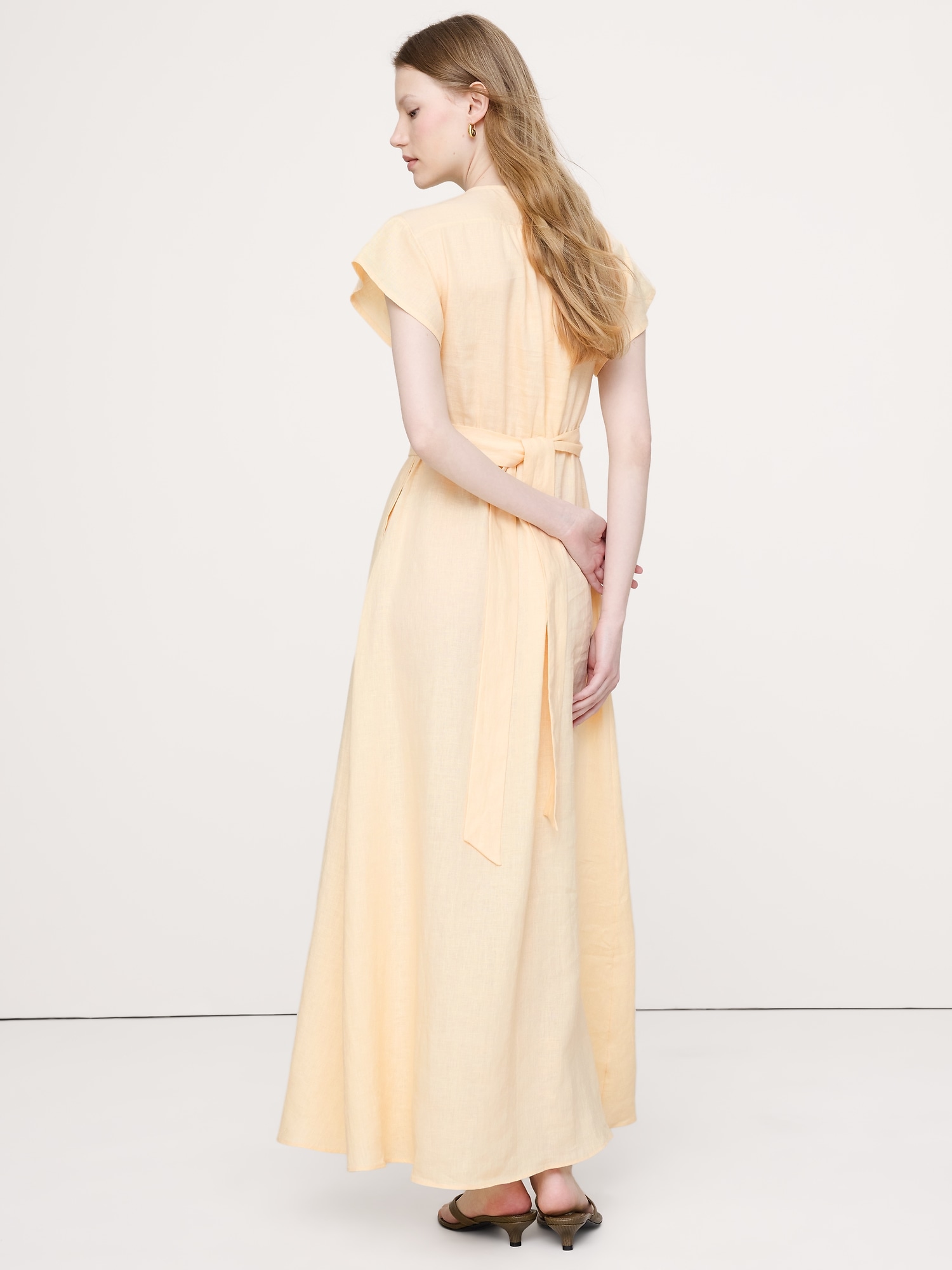 Image number 3 showing, Linen Side-Tie Maxi Dress