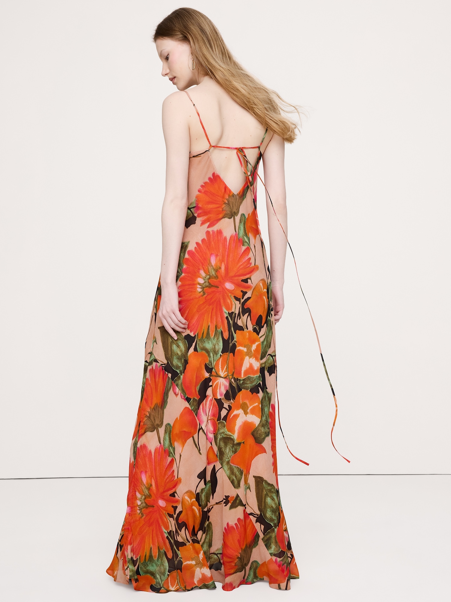Image number 2 showing, Bias-Cut Georgette Slip Maxi Dress