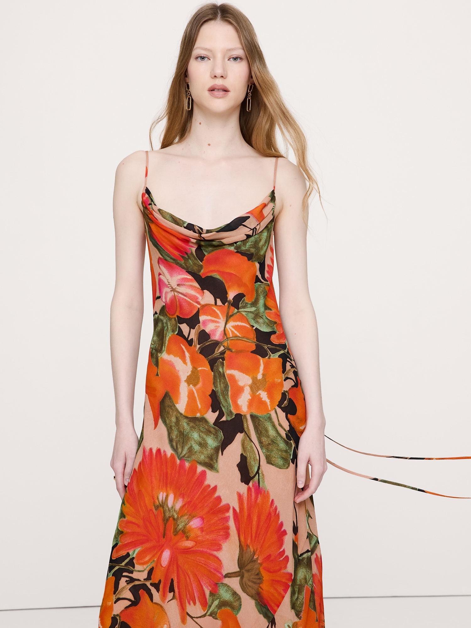 Image number 3 showing, Bias-Cut Georgette Slip Maxi Dress