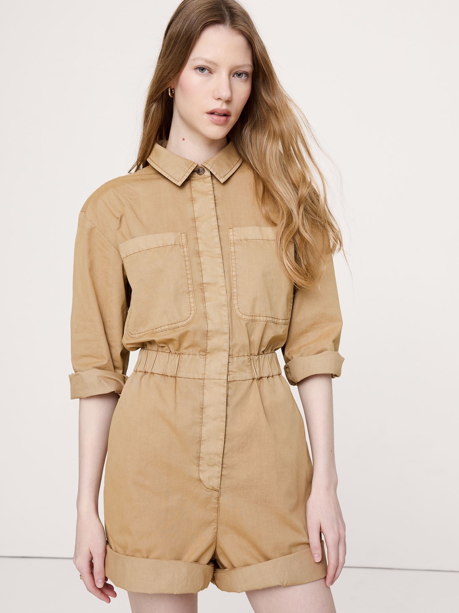 Image number 6 showing, Cotton-Twill Utility Romper