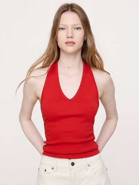 Minimalist Cotton Halter Tank