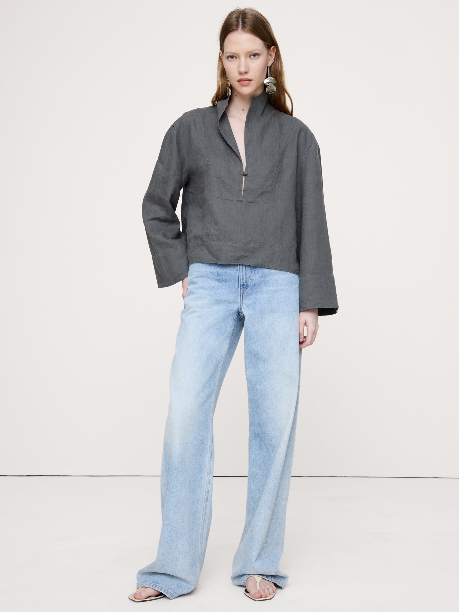 Image number 1 showing, Linen Popover Top