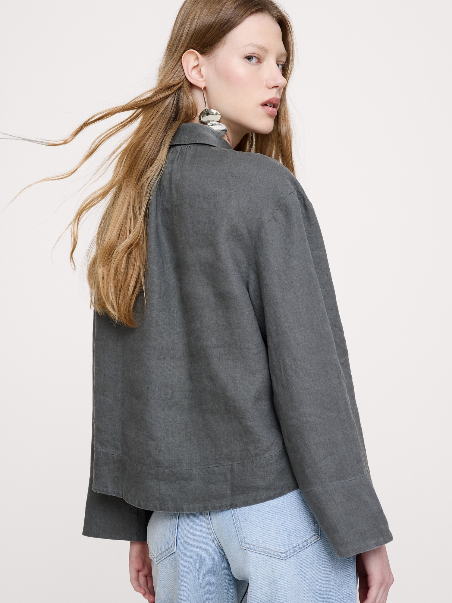 Image number 6 showing, Linen Popover Top