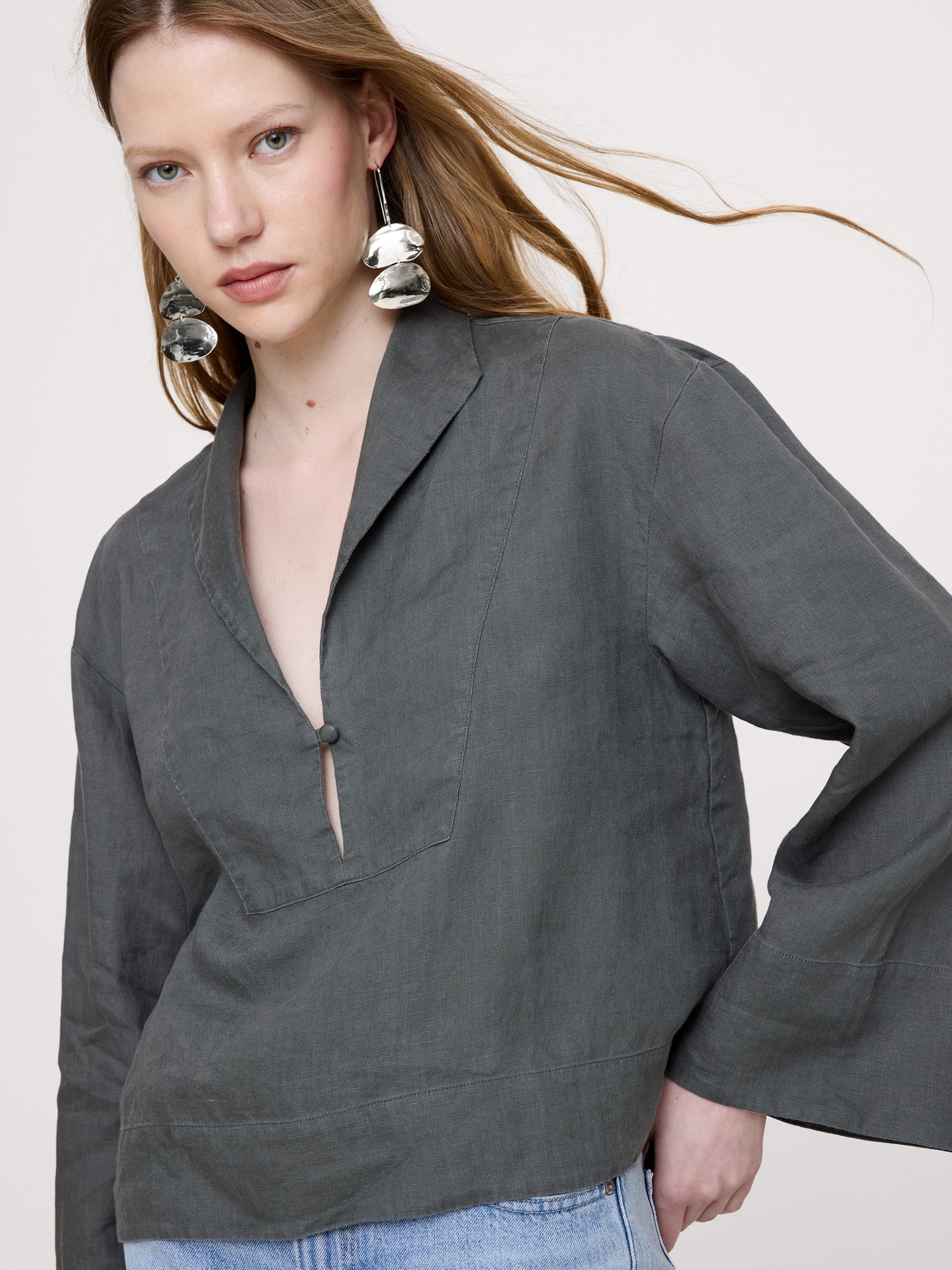 Image number 7 showing, Linen Popover Top