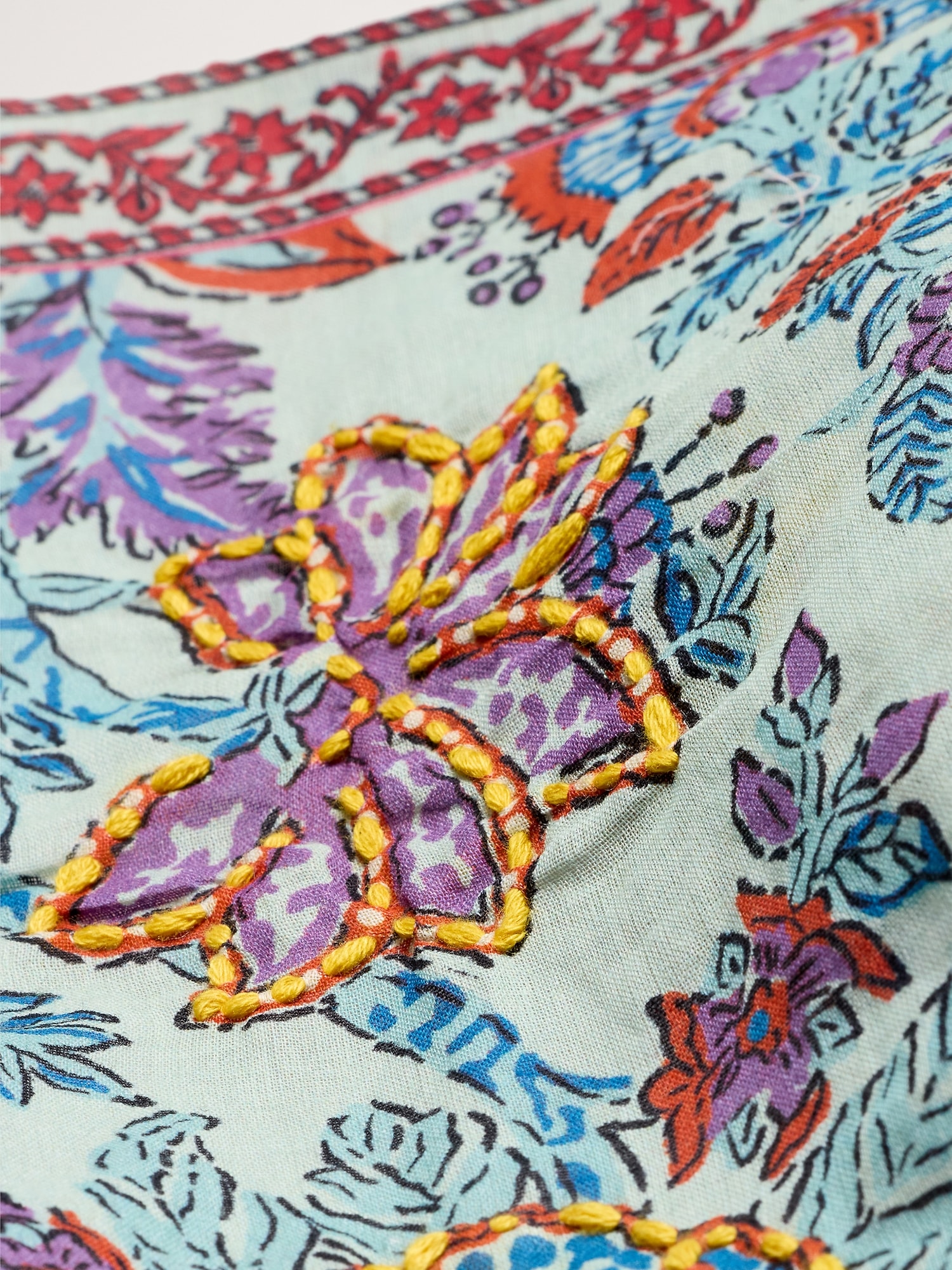 Embroidered Cotton Scarf by Vismaya