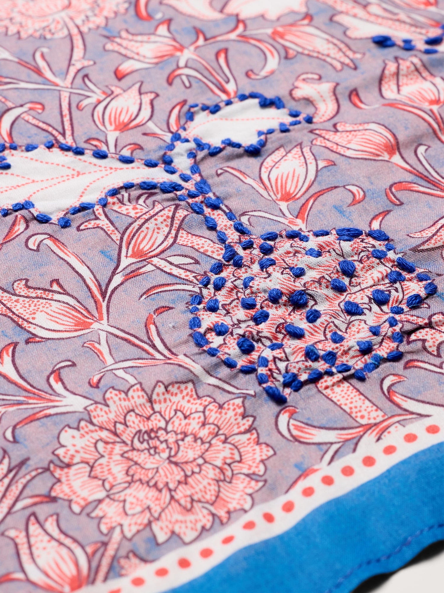 Image number 3 showing, Embroidered Cotton Scarf by Vismaya