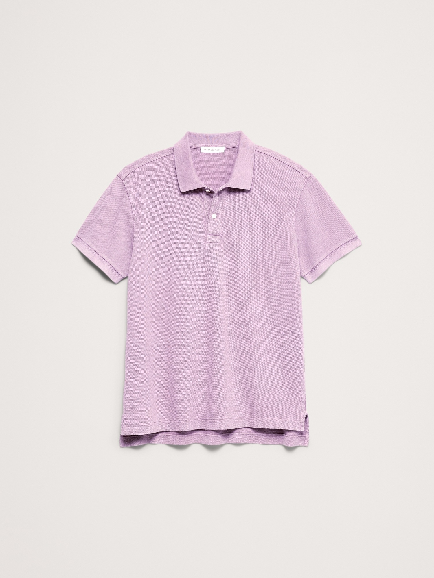 Мужское поло Banana Republic Cotton Pique Polo, цвет: Сумеречный фиолетовый — фото 4
