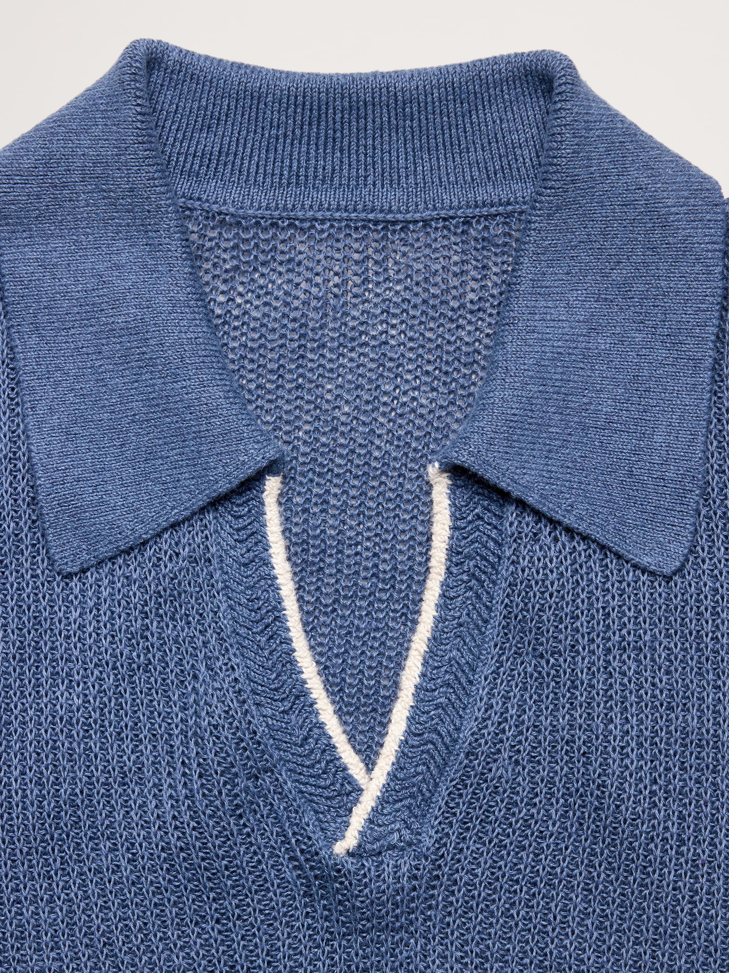Image number 8 showing, Linen-Cotton Johnny-Collar Sweater Polo