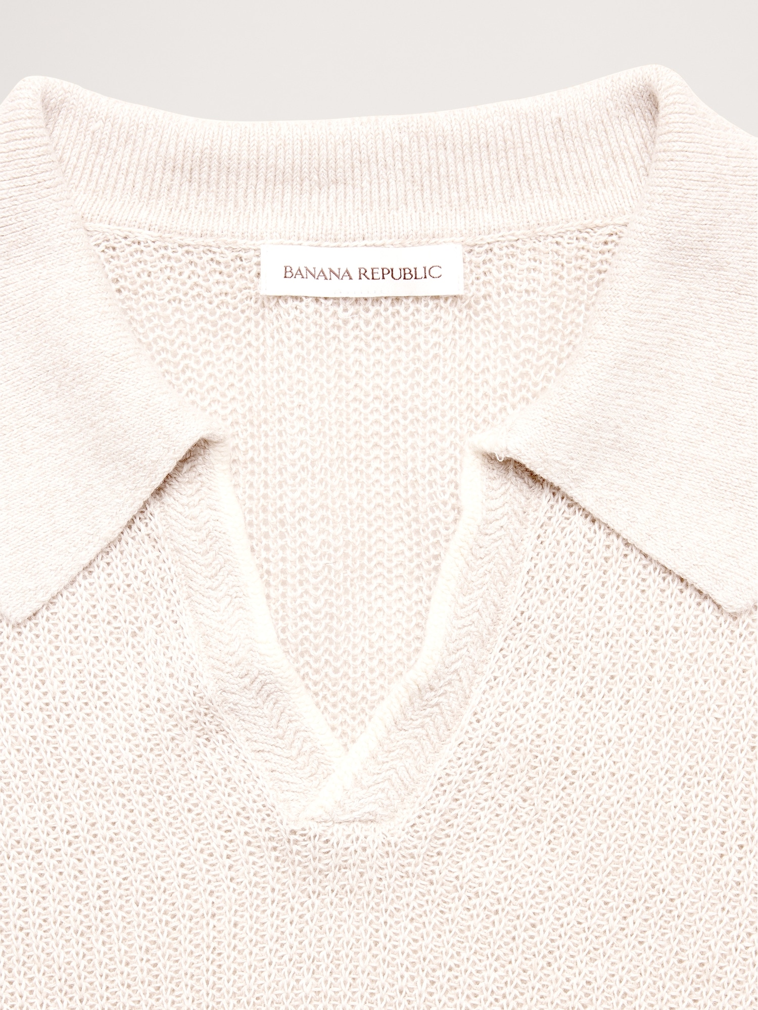 Image number 5 showing, Linen-Cotton Johnny-Collar Sweater Polo