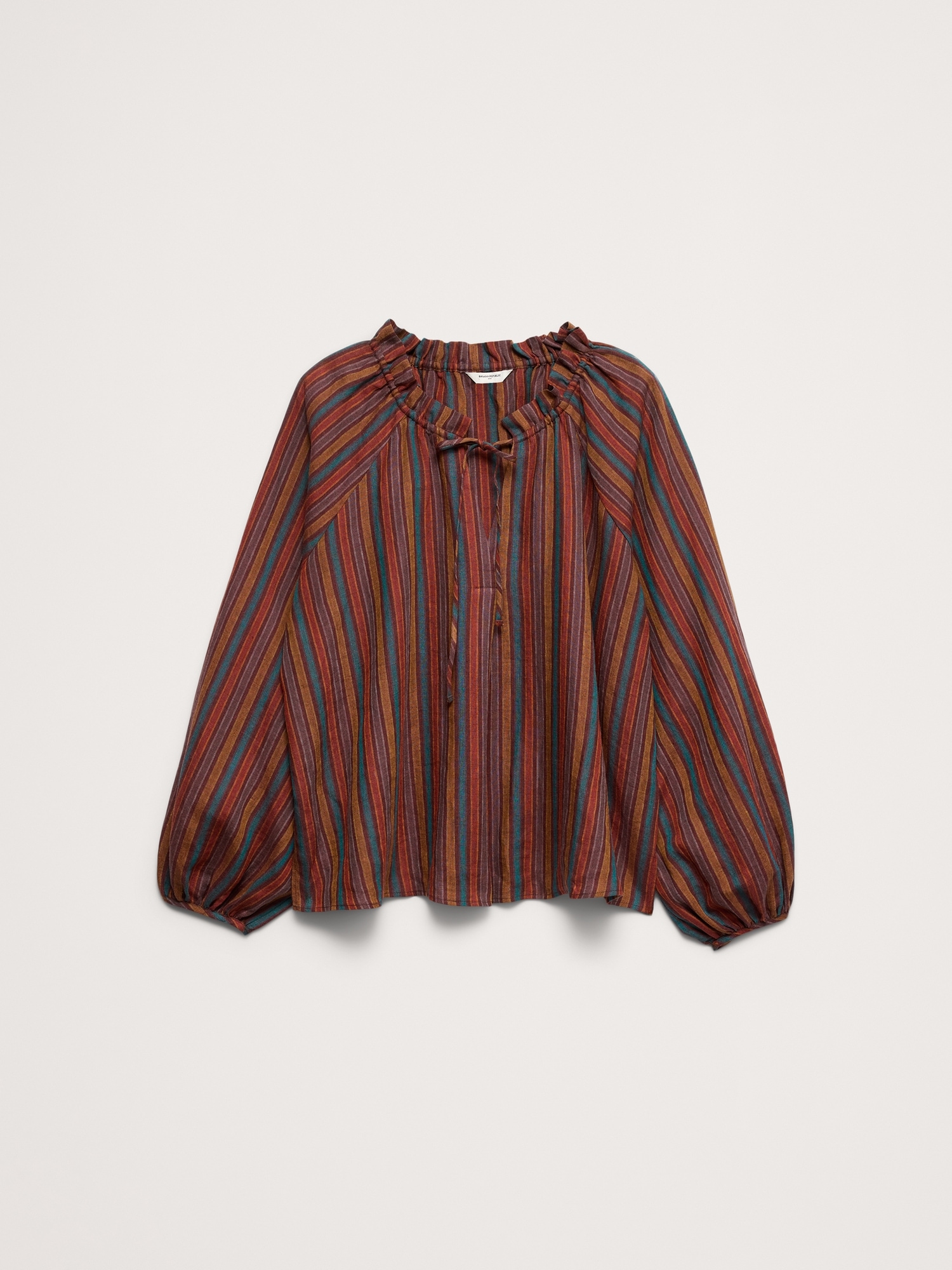 Image number 7 showing, Linen Ruffle-Neck Top