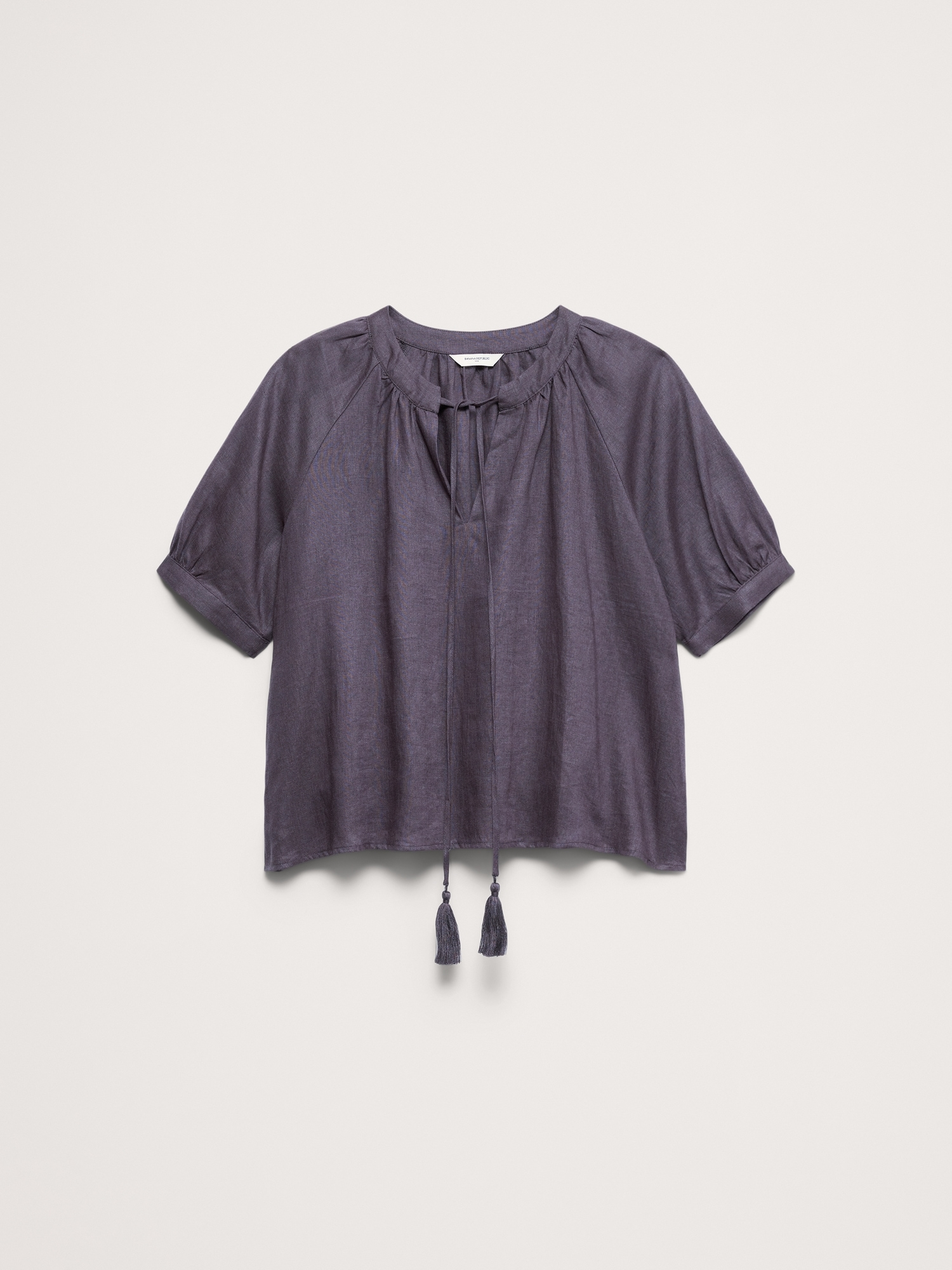 Image number 6 showing, Linen Tassel-Tie Top