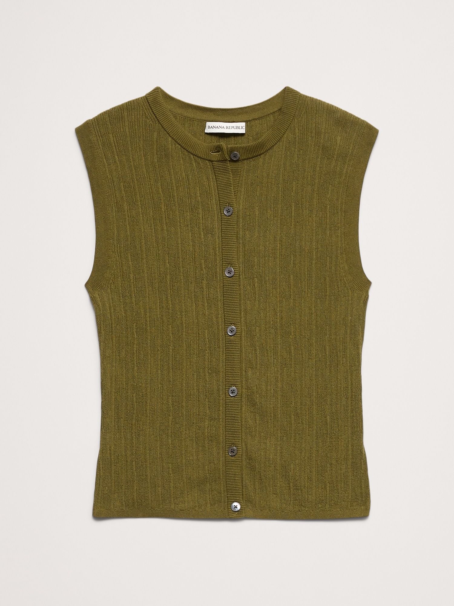 Женский жилет Banana Republic Crinkle Knit Vest, цвет: Зелёный — фото 4