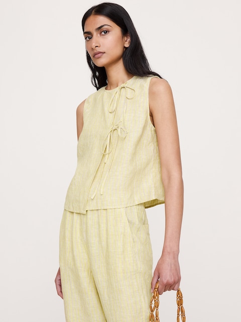Linen Double-Tie Tank
