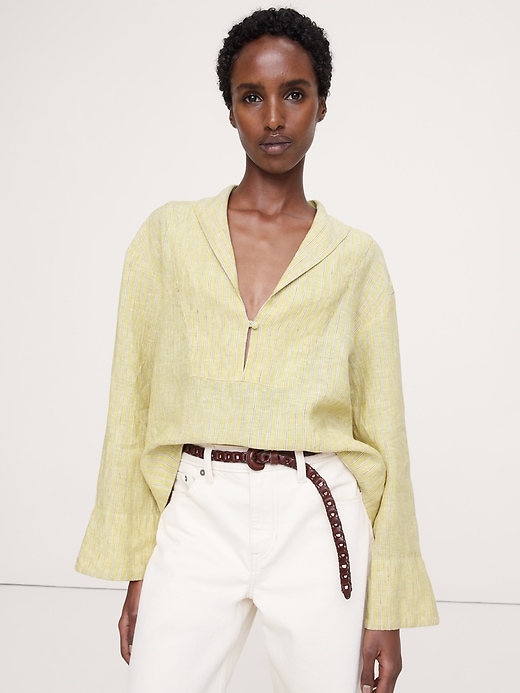 トップス POTE Linen Popover Top | Banana Republic