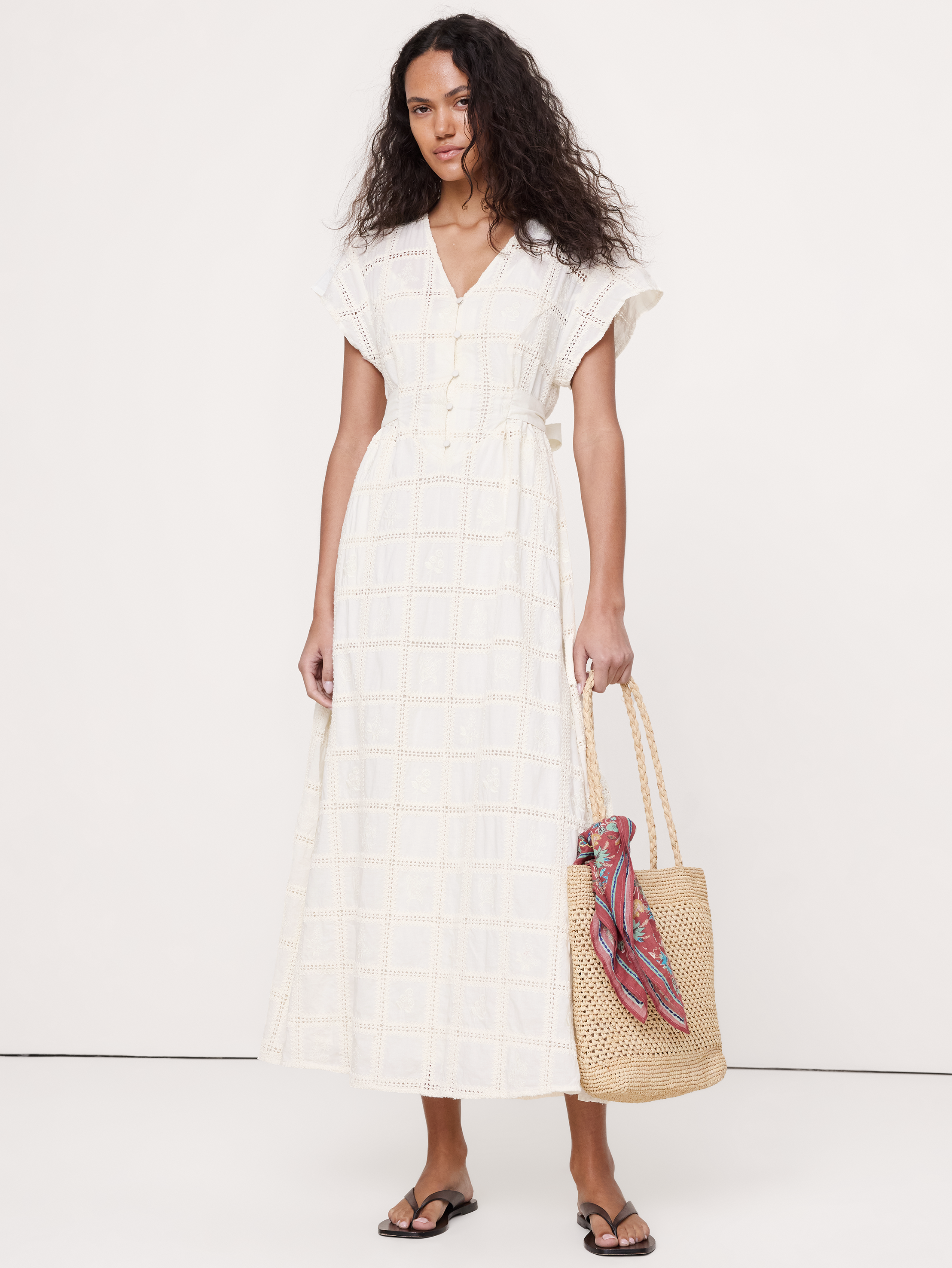Embroidered Cotton Maxi Dress
