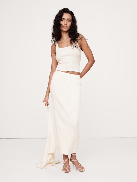 Crinkle Knit Maxi Skirt