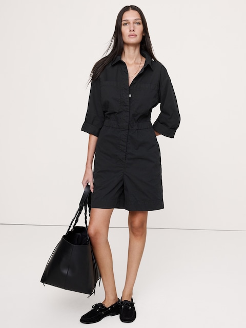 Cotton-Twill Utility Romper