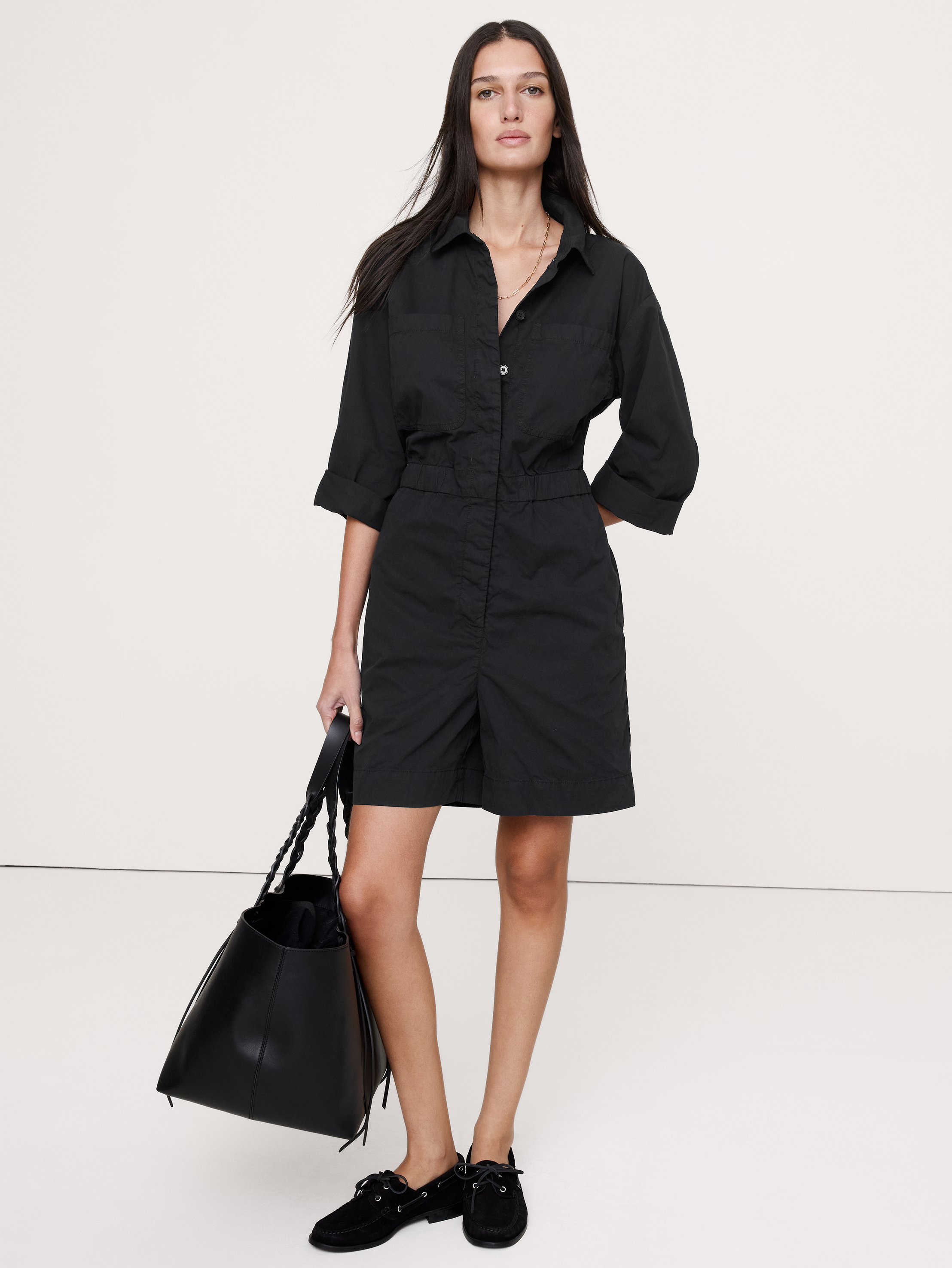 Cotton-Twill Utility Romper