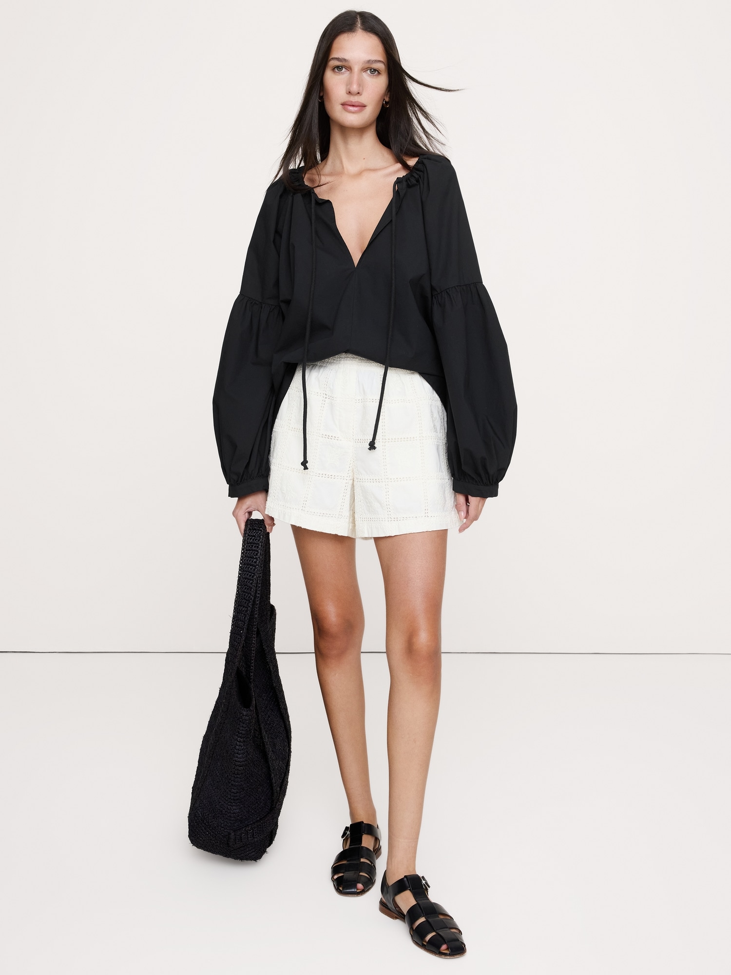 Image number 6 showing, Cotton Poplin Drawstring Top