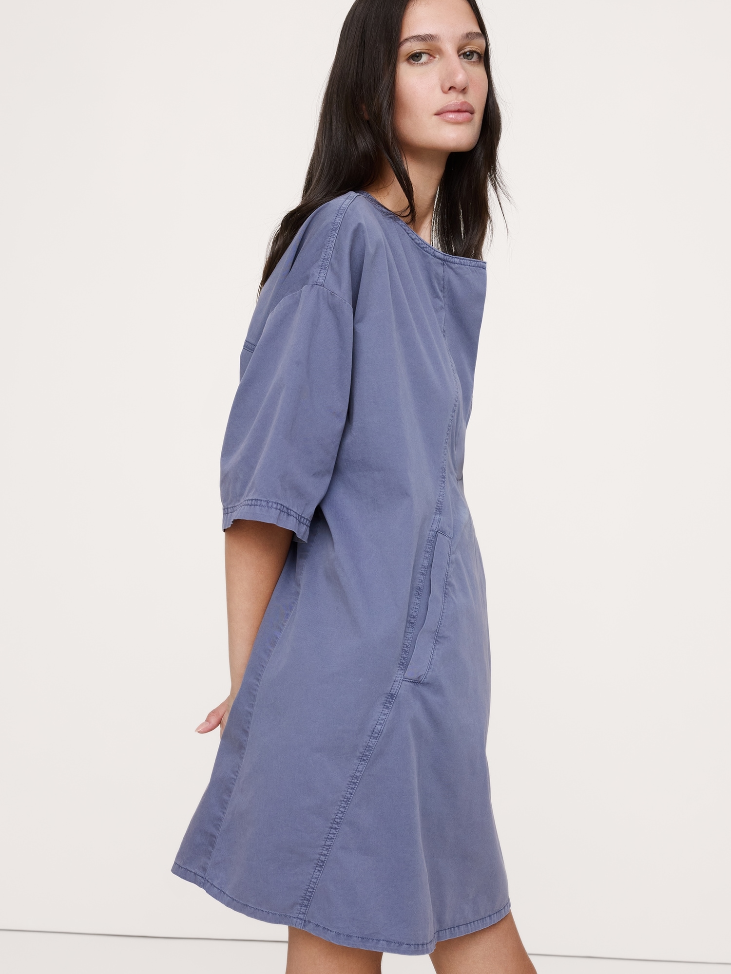 Image number 4 showing, Cotton-Twill Pocket Mini Dress