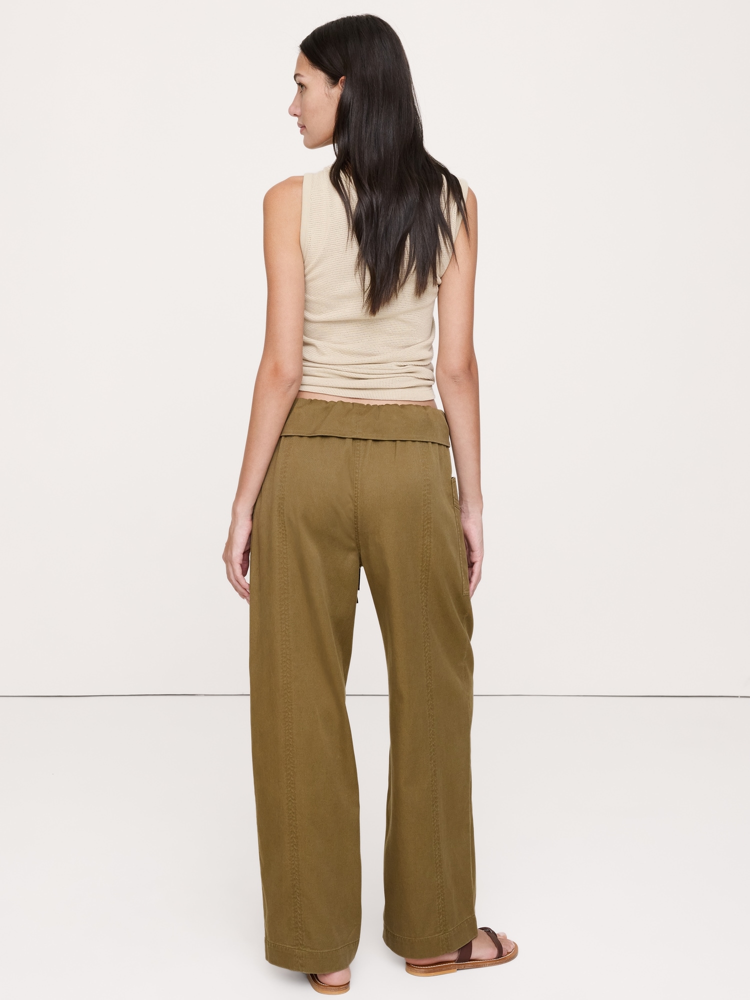 Image number 6 showing, High-Rise Straight-Leg Fisherman Pant