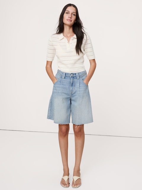 Low-Rise Denim Bermuda Short