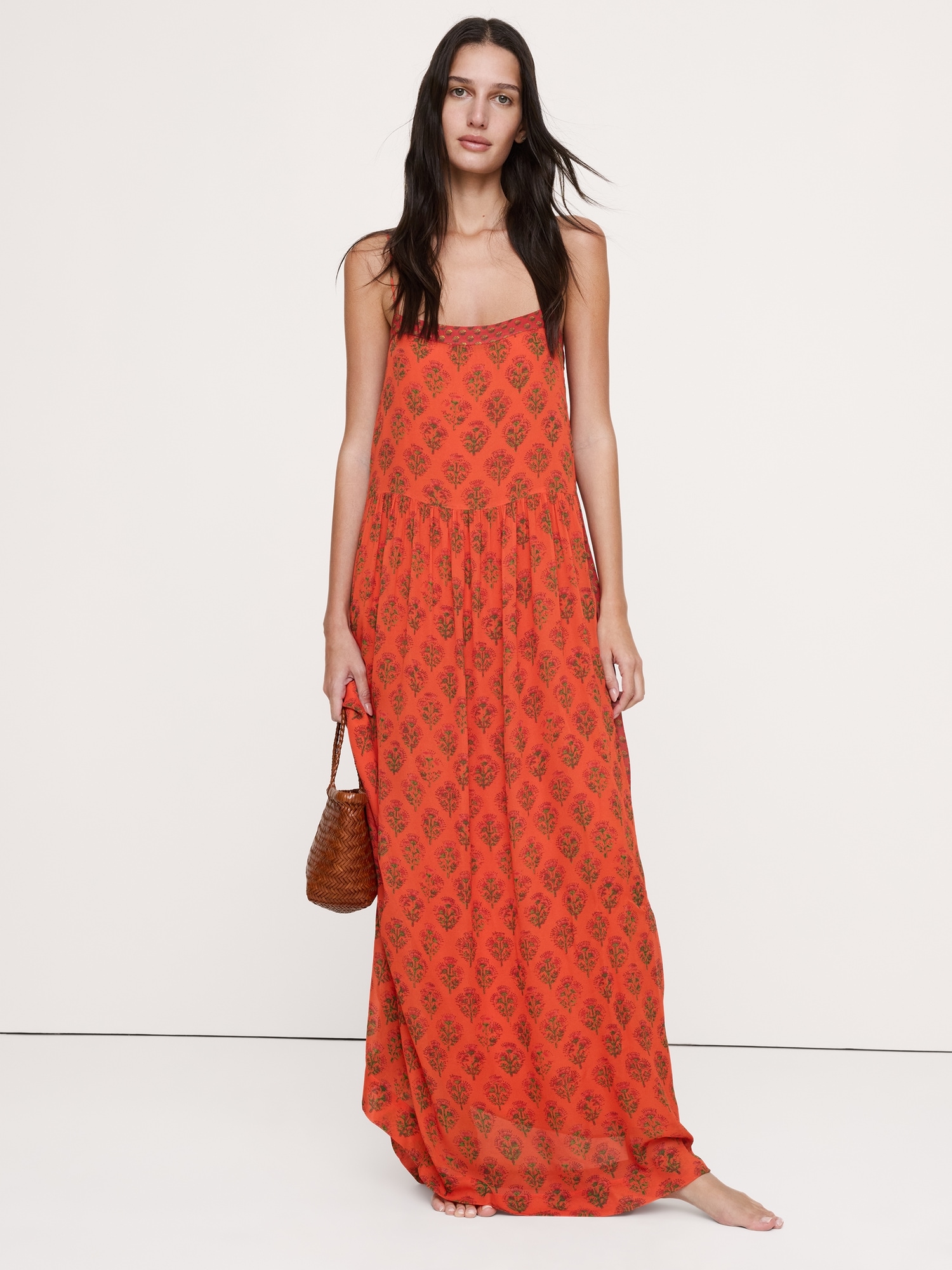 Image number 1 showing, Georgette Strappy Maxi Dress