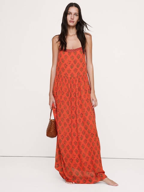 Georgette Strappy Maxi Dress