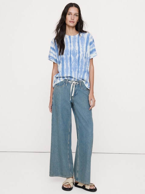 Cotton Slub Boyfriend Crew-Neck T-Shirt