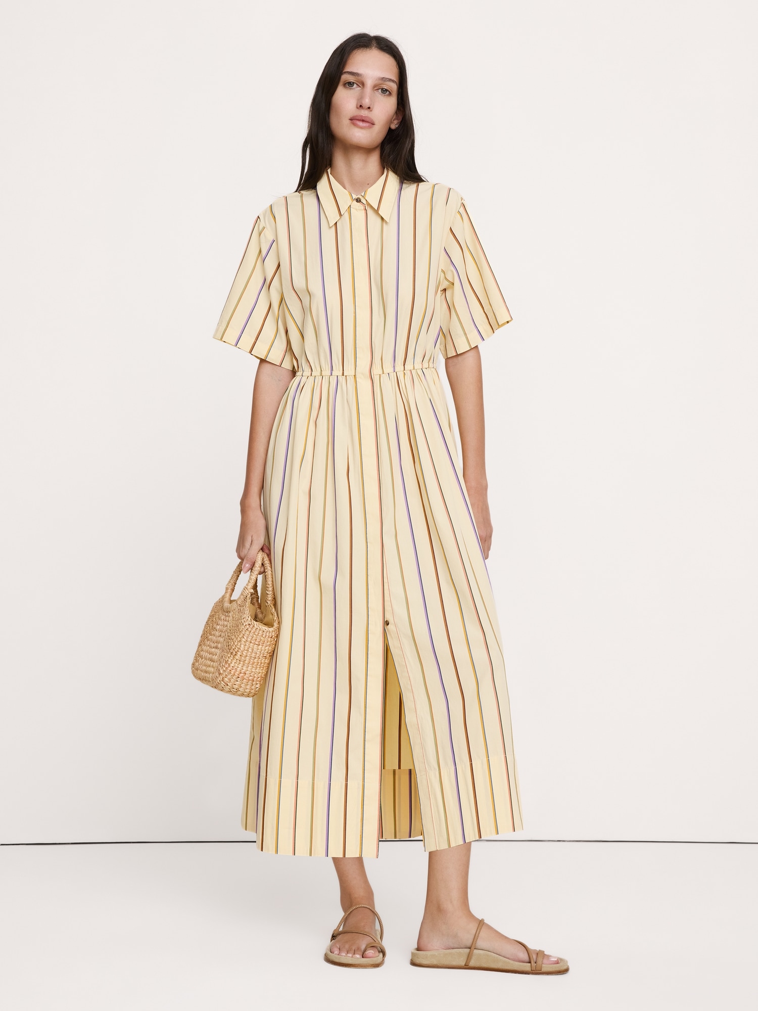 Image number 4 showing, Poplin Open-Back Shirt Dress