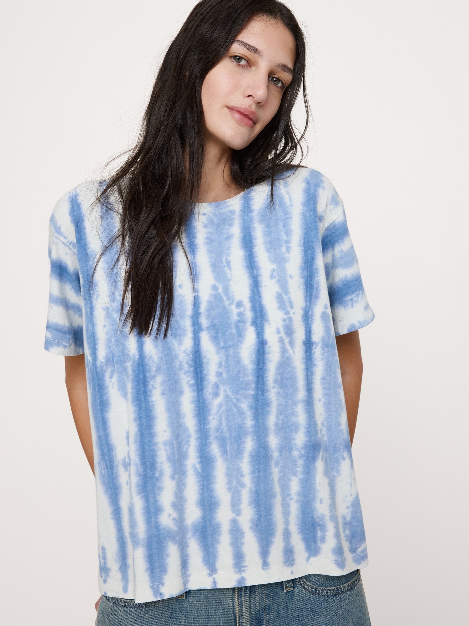Image number 3 showing, Cotton Slub Boyfriend Crew-Neck T-Shirt