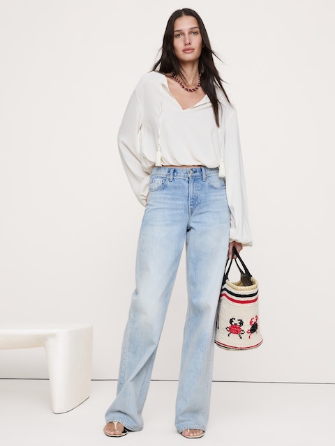 Georgette Tie-Neck Blouse