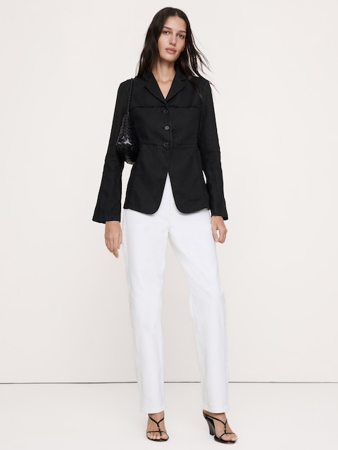 Fringe Linen Blazer