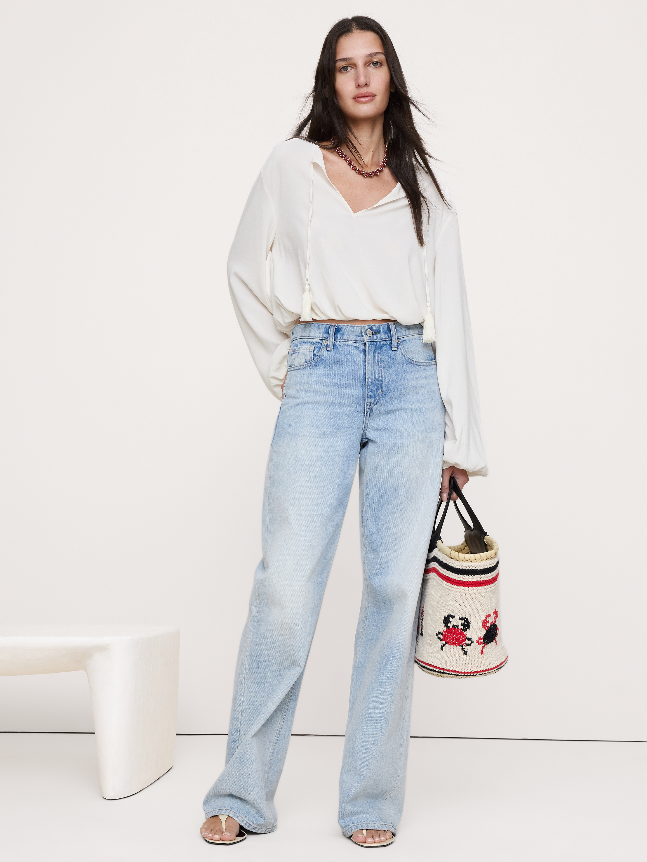 Georgette Tie-Neck Blouse