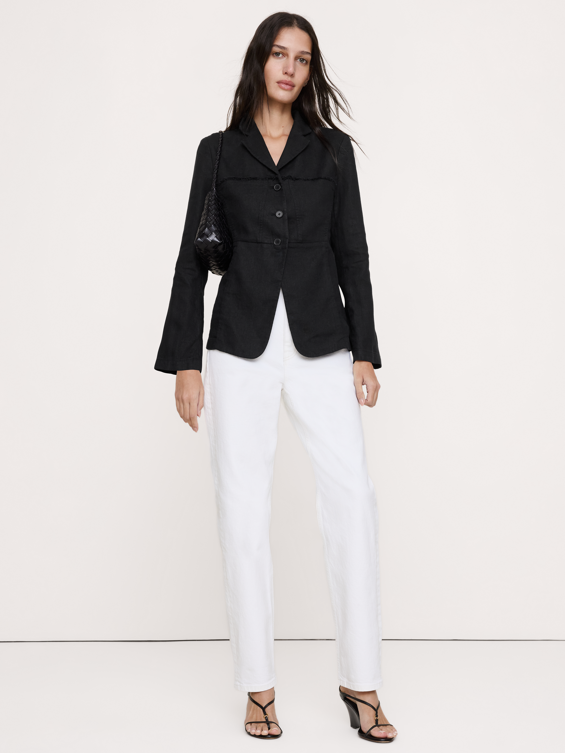 Fringe Linen Blazer