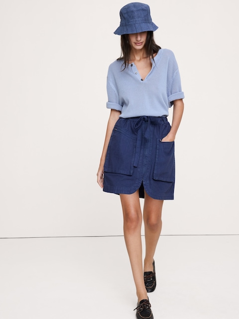 Cotton Utility Mini Skirt