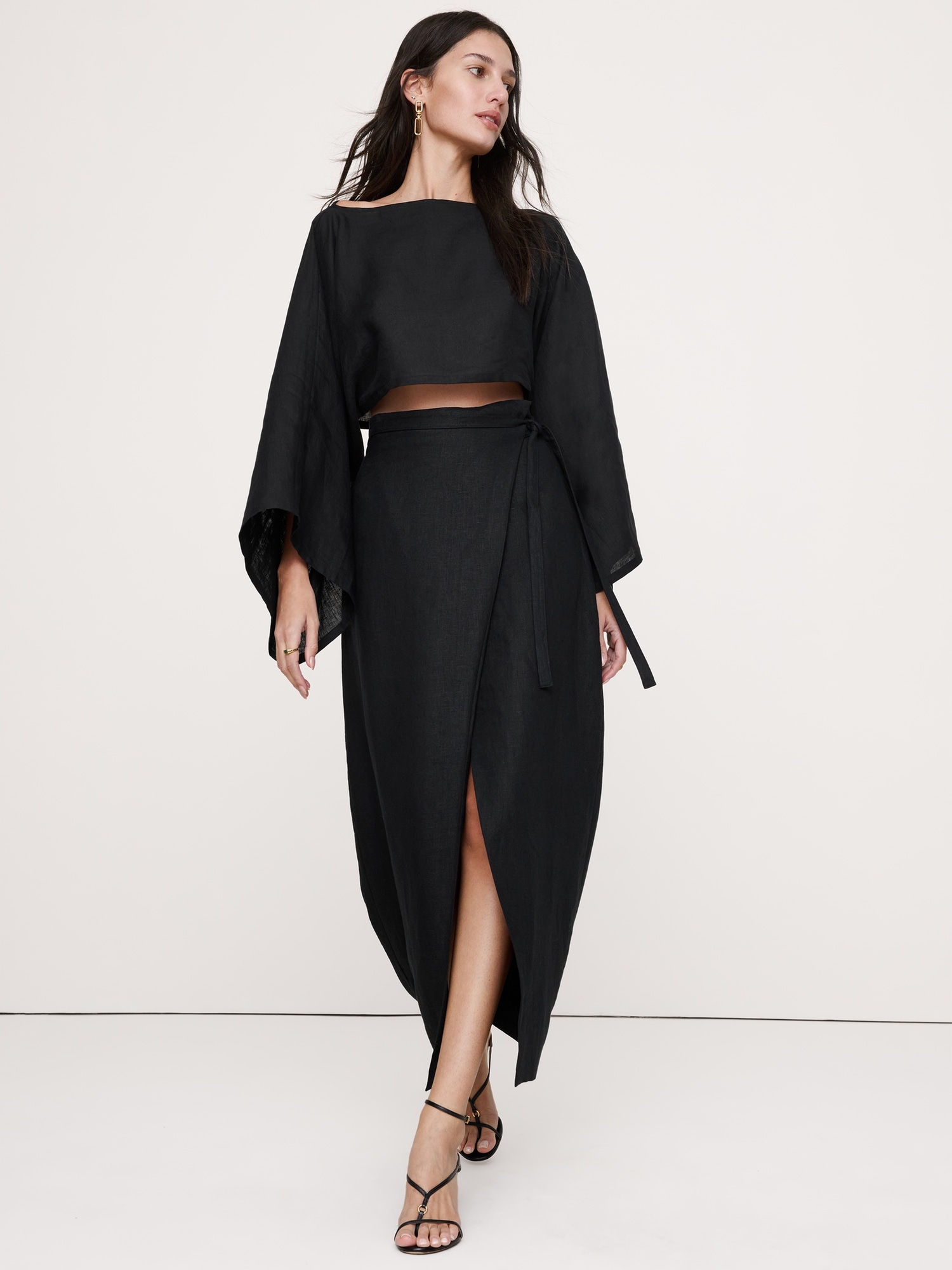 Image number 4 showing, Linen Wrap Maxi Skirt