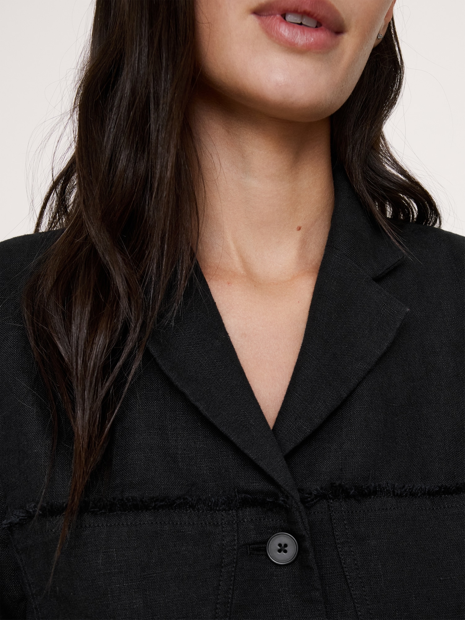 Image number 3 showing, Fringe Linen Blazer